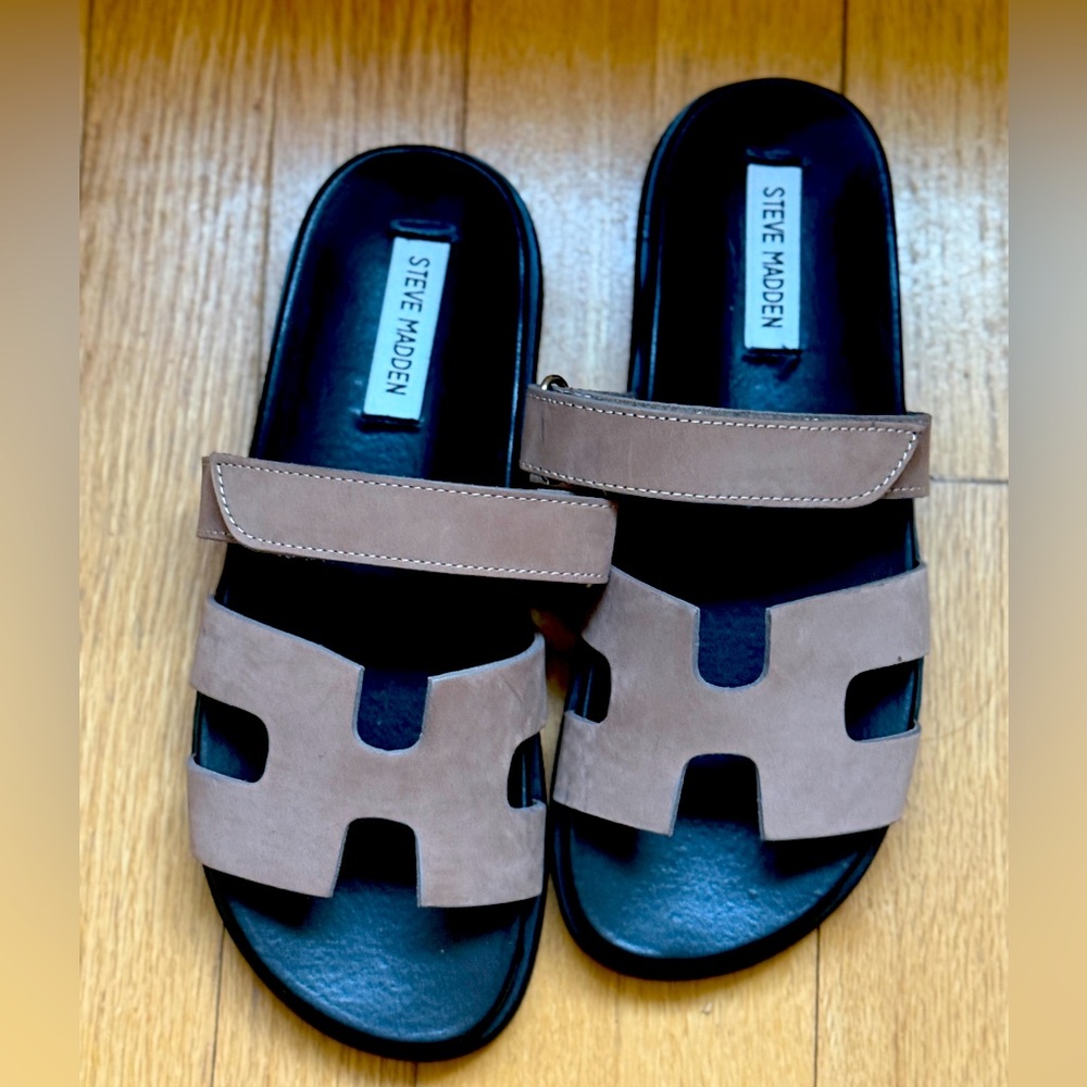 Steve Madden Brown Slide Sandals size 38